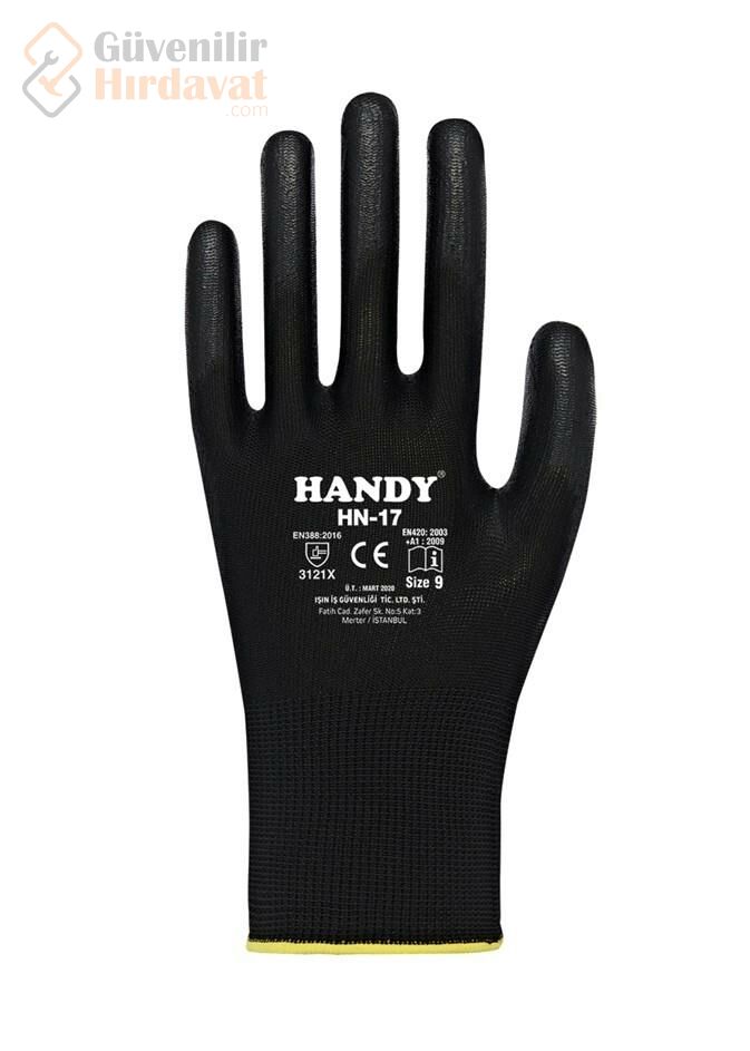 Handy Plus HN-17 Pu Kaplı Eldiven Siyah NO : 9 12 ÇİFT