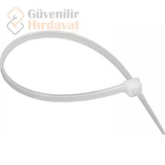 Frt Beyaz Kablo Bağı Plastik Cırt Kelepçe 2.5X100 Mm Klips 100 Adet