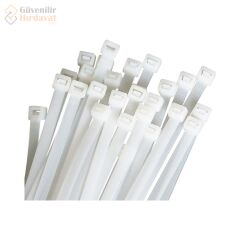Frt Beyaz Kablo Bağı Plastik Cırt Kelepçe 2.5X200 Mm Klips 100 Adet