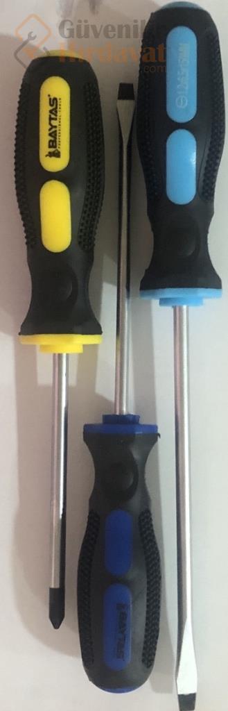 BAYTAŞ 3'LÜ ERGONOMİK TORNAVİDA 2-ADET DÜZ 1-ADET YILDIZ