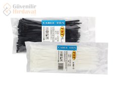 PLASTİK KABLO BAĞI ÇIRT KELEPÇE BEYAZ SİYAH FRT 1 PAKET 100 ADET