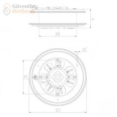 Bahçıvan 30 cm BB 300 1350 D/D 220 230 Volt Monofaze Aksiyel Kapaksız Baca Pencere Aspiratörü Fanı